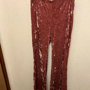 Forever21 Dusty Rose Crushed Velvet Pants SzL